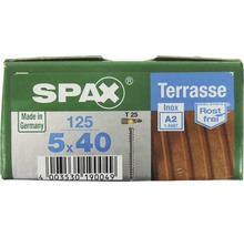 Emballage de vis de terrasse Spax 5x40 mm, 125 pièces, en acier inoxydable A2, inoxydable, Made in Germany