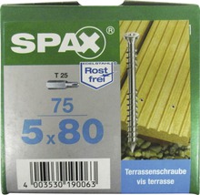 Paquet de vis de terrasse Spax 5x80 avec label antirouille