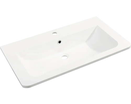 Lavabo pour meuble FACKELMANN Luxor 48,5x80 cm blanc au milieu Vasque en céramique sanitaire