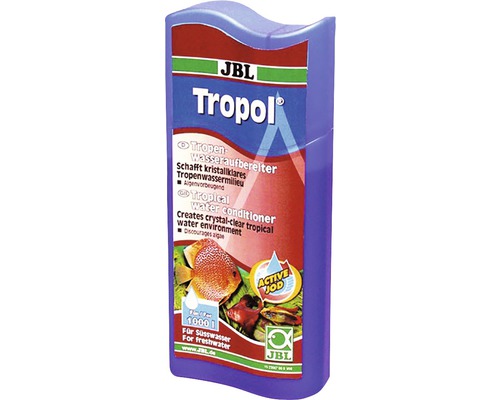 Système de traitement de l'eau JBL Tropol pour milieu d'eaux tropicales 250 ml JBL Tropol conditionneur d''eau douce, adapté pour 1000 litres