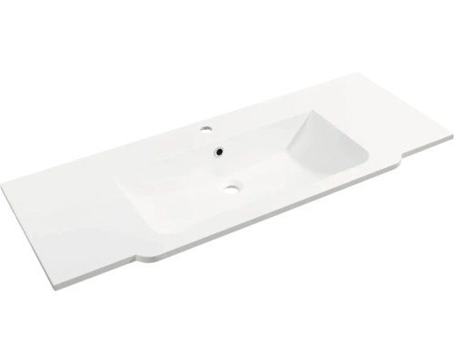 Lavabo pour meuble FACKELMANN Luxor 48,5x120 cm blanc au milieu Vasque en céramique sanitaire