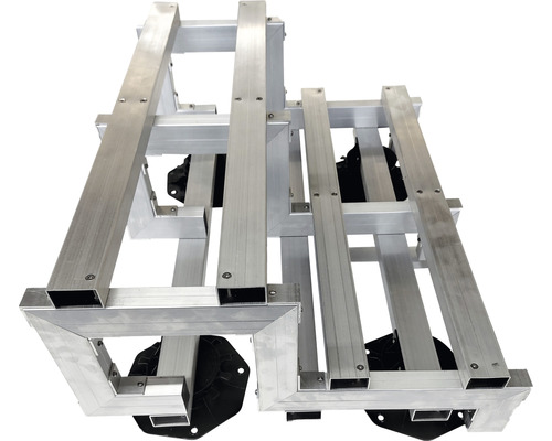 Module d'escalier kit de construction 2 marches pour sol en plaques - largeur de marche 85 cm prémonté