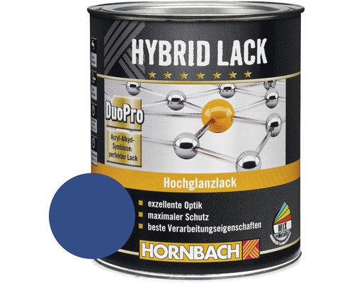 Laque couleur hybride HORNBACH laque pour meuble brillante RAL 5010 bleu gentiane 375 ml