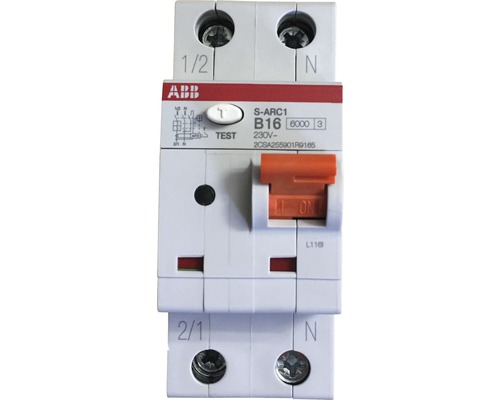 Disjoncteur avec interrupteur de protection incendie ABB S-ARC1-B16 6kA 1P+N