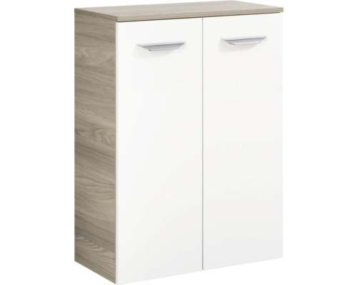 Midischrank FACKELMANN Luxor Steinesche weiß 83x60,5 cm Schrank mit zwei Türen und Griffen