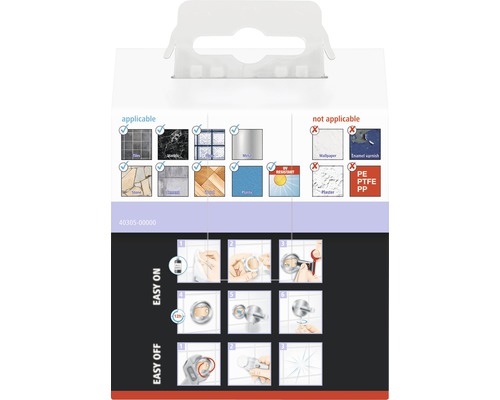 Informations sur les surfaces appropriées et inappropriées, ainsi que sur la facilité de montage et de démontage