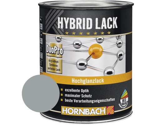 Laque couleur hybride HORNBACH laque pour meuble brillante RAL 7001 gris argent 375 ml