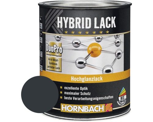 Laque couleur hybride HORNBACH laque pour meuble brillante RAL 7016 gris anthracite 375 ml