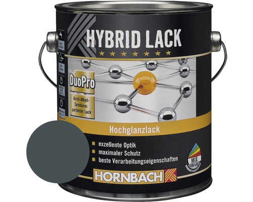 Laque couleur hybride HORNBACH laque pour meuble brillante RAL 7016 gris anthracite 2 l