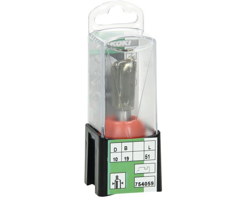 Nutfräser in transparenter Verpackung, Abmessungen 10 x 19 x 51 Millimeter