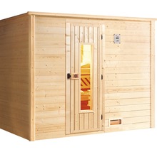 Massivholzsauna Weka Bergen Gr.3 inkl. 7,5 kW Ofen u.digitaler Steuerung mit Holztüre und Isolierglas wärmegedämmt