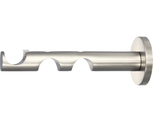 Support Rivoli track 2 voies aspect acier inoxydable 3 voies Ø 20 mm 12 cm de long Support de tringle à rideaux double pour montage mural