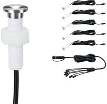 Spot à encastrer Plug & Shine kit d'extension IP67 5x0,22W 3 lm 3000 K blanc chaud Ø 15/10 mm MicroPen II argent 230/24V 5 pces-thumb-0