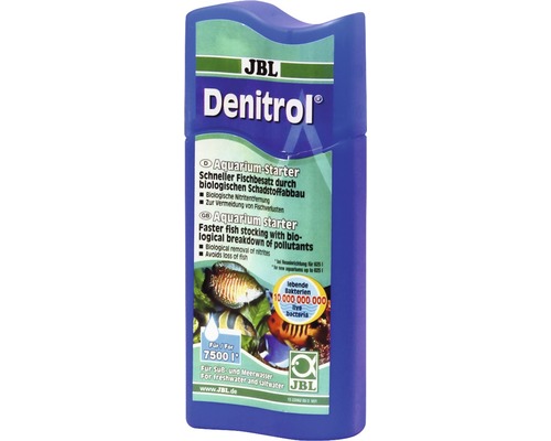 JBL Denitrol Aquarium Starter pour eau douce et eau de mer en bouteille bleue
