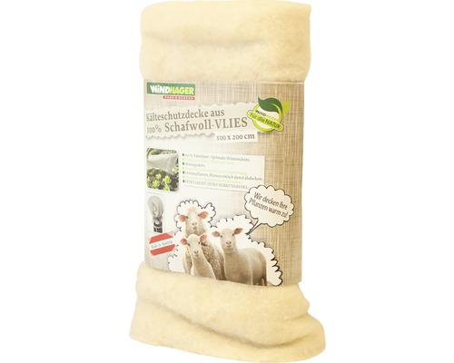 Couverture intissée en laine de mouton Windhager 2x1 m blanc