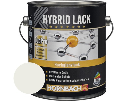 Laque couleur hybride HORNBACH laque pour meuble brillante RAL 7035 gris clair 2 l