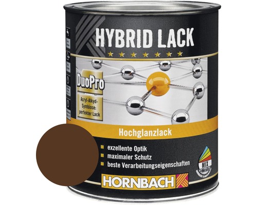 Laque couleur hybride HORNBACH laque pour meuble brillante RAL 8011 noisette 375 ml