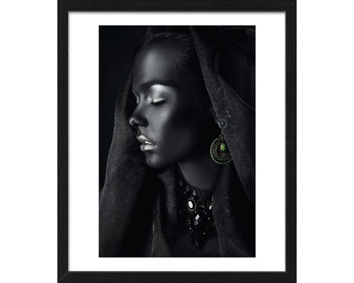 Tableau encadré Black Jewelry Face l 55x65 cm
