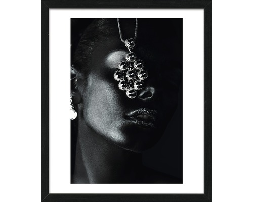 Tableau encadré Black Jewelry Face II 55x65 cm