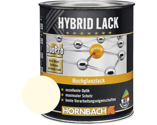 Laque couleur hybride HORNBACH laque pour meuble brillante RAL 9001 blanc crème 750 ml