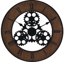 Horloge murale décorative avec motif d''engrenages et chiffres romains
