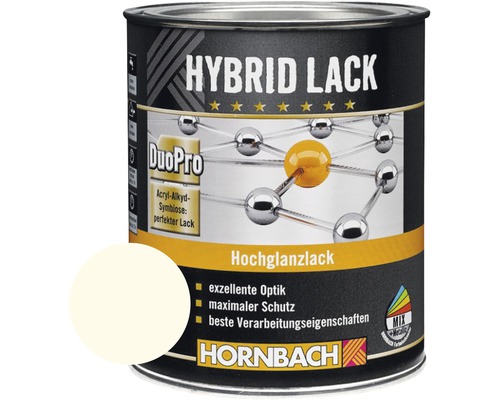 Laque couleur hybride HORNBACH laque pour meuble brillante RAL 9010 blanc pur 375 ml
