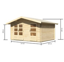 Blockbohlenhaus Karibu Lagor 1 468 x 390 cm natur
