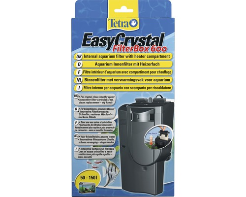 Filtre intérieur pour aquarium Tetra EasyCrystal Filter Box 600 Tetra EasyCrystal FilterBox 600 Filtre intérieur d''aquarium avec compartiment pour chauffage