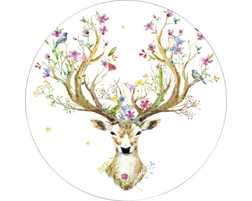 Tableau en verre rond Beautiful Deer Ø 20 cm