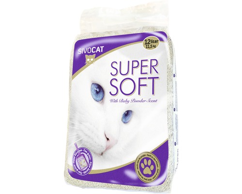 Litière pour chat, Sivocat Super Soft, 12 litres Litière pour chat Sivocat Super Soft, 12 litres