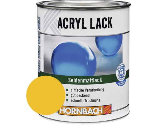 Laque couleur HORNBACH laque acrylique mate satinée jaune or 750 ml
