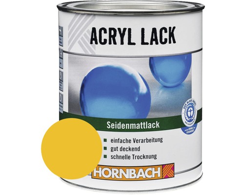 Laque couleur HORNBACH laque acrylique mate satinée jaune or 375 ml