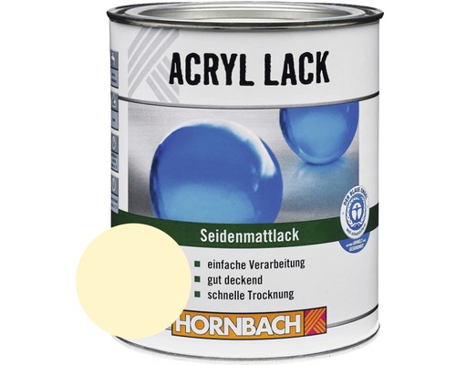 Laque couleur HORNBACH laque acrylique mate satinée ivoire clair 375 ml