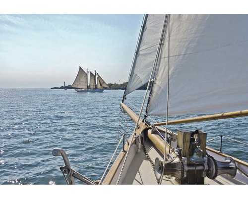 Papier peint panoramique 8-526 VOL 15 Sailing 8 pces 368 x 254 cm Bateaux à voile sur l''eau avec phare à l''arrière-plan