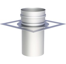 Tuyau en acier inoxydable avec rosace carrée pour applications sanitaires
