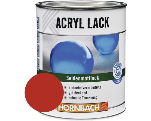 Laque couleur HORNBACH laque acrylique mate satinée rouge feu 750 ml