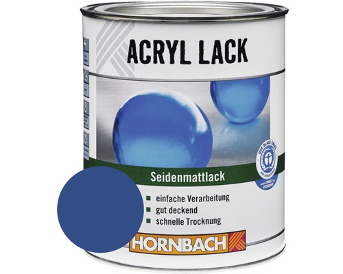 Laque couleur HORNBACH laque acrylique mate satinée bleu gentiane 750 ml