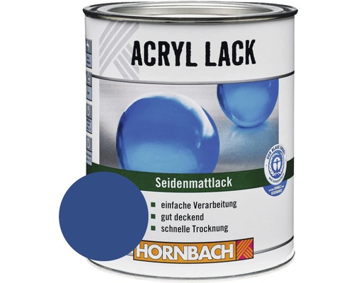 Laque couleur HORNBACH laque acrylique mate satinée bleu gentiane 375 ml