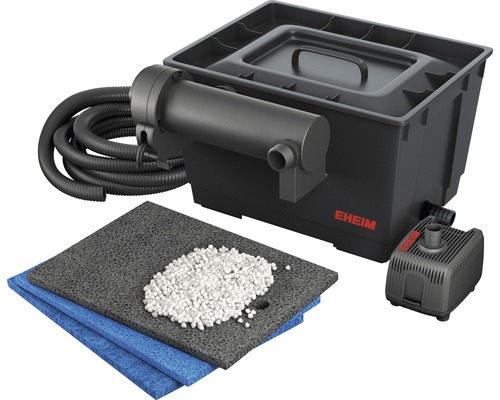 Kit de filtration pour bassin Eheim avec pompe, mousses de filtration, matériau filtrant et tuyau