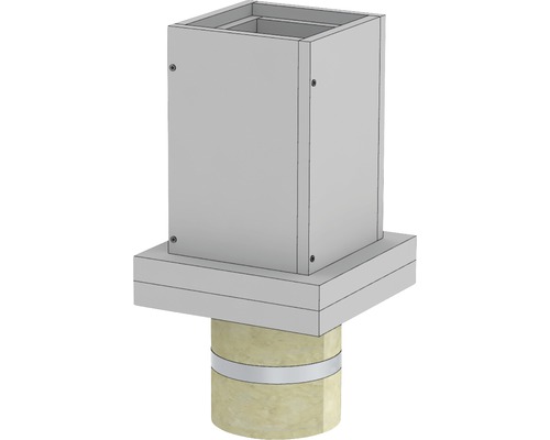 Élément sur pied Furado F pour plafond en béton, avec butte et chemisage mural à une paroi Ø150mm Élément sur pied Furado F pour plafond en béton, avec butte et chemisage mural à une paroi Ø150mm