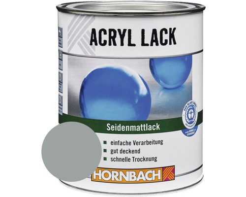 Laque couleur HORNBACH laque acrylique mate satinée gris argent 750 ml