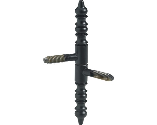 Einbohrband mit Zierkopf H 66 x Ø 9 mm, Schwarz, 2 Stück