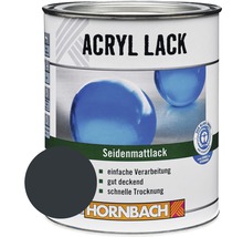 Acryllack seidenmatt im Metalleimer mit Farbbeispiel und Blauer Engel Siegel