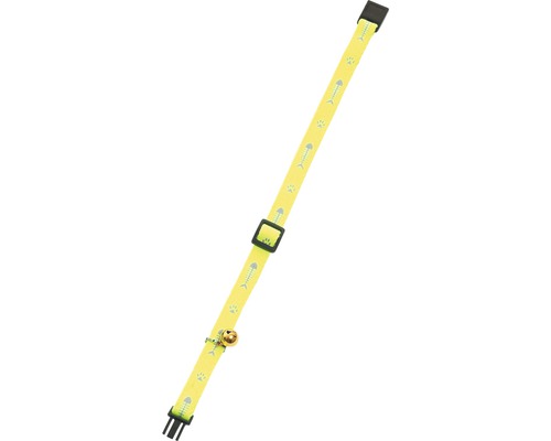 Collier pour chat Karlie avec fermeture de sécurité et grelot 10 mm 15-25 cm jaune