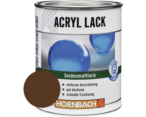 Laque couleur HORNBACH laque acrylique mate satinée noisette 125 ml