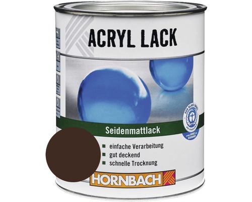 Laque couleur HORNBACH laque acrylique mate satinée noisette 750 ml