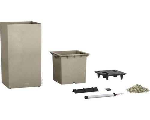 Pot de fleurs Lechuza Cubico avec accessoires