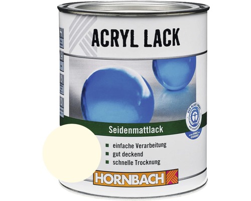 Peinture acrylique en pot, aspect satiné, avec le logo Hornbach