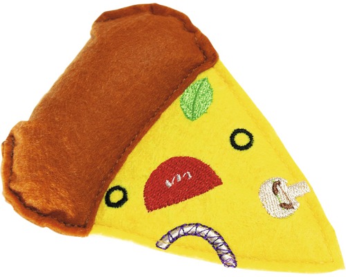 Jouet pour chats Karlie Textile Pizza 10,5 cm jaune