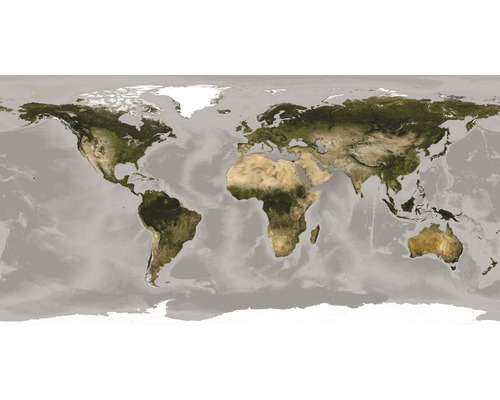 Papier peint panoramique intissé V10-778 World 10 pces 500 x 250 cm Carte du monde avec continents et océans